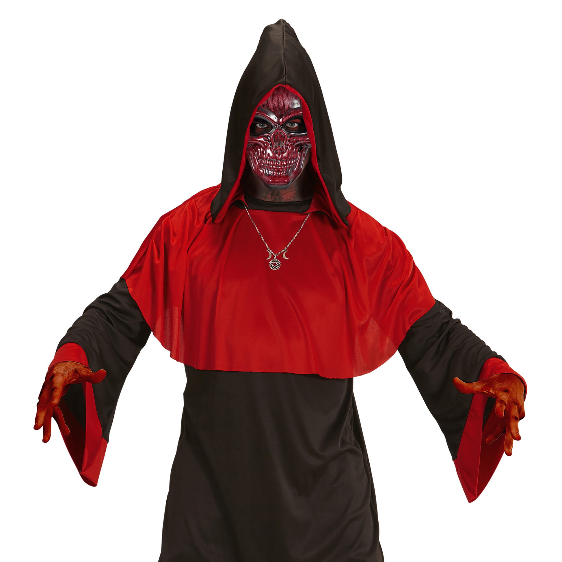 "ROTE METALLOPTIK SKELETTMASKE" – Ansicht 3