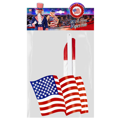 "ROTE USA FLAGGE PAPIERFÄCHER" 50 cm – Detailansicht