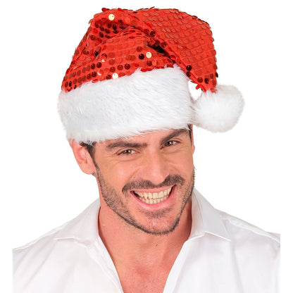 "ROTE WEIHNACHTSMANNMÜTZE MIT PLÜSCH & PAILLETTEN" – Ansicht 5