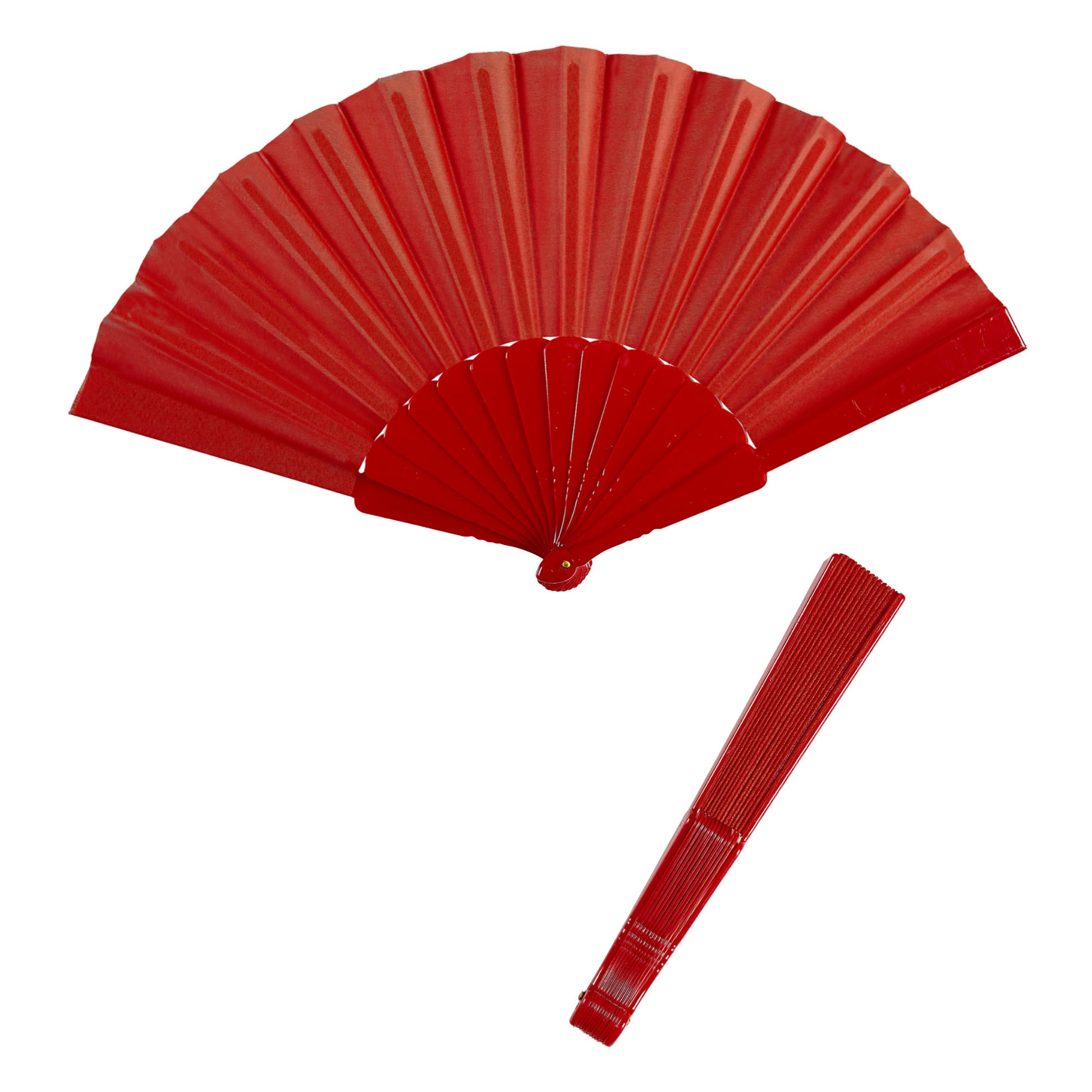 "ROTER FÄCHER AUS STOFF" 23 cm – Vorderansicht