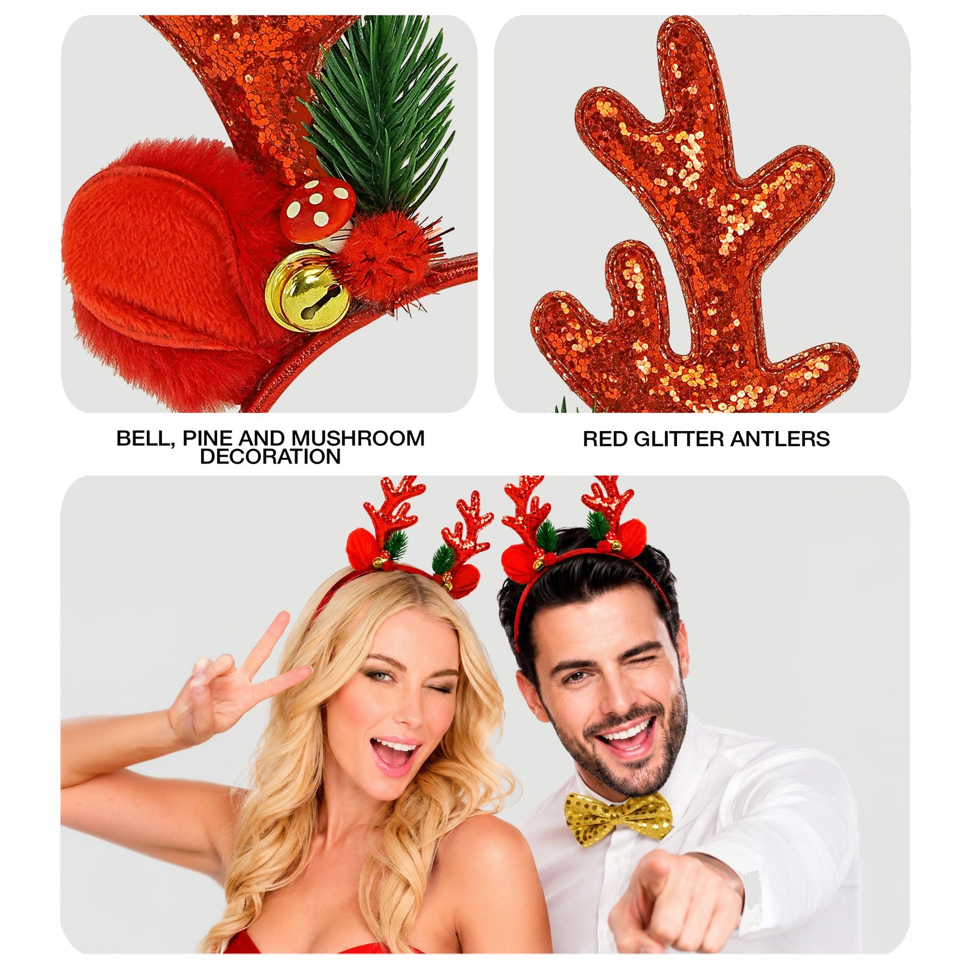 "ROTER GLITTER RENTIER HAARREIF" – Ansicht 5