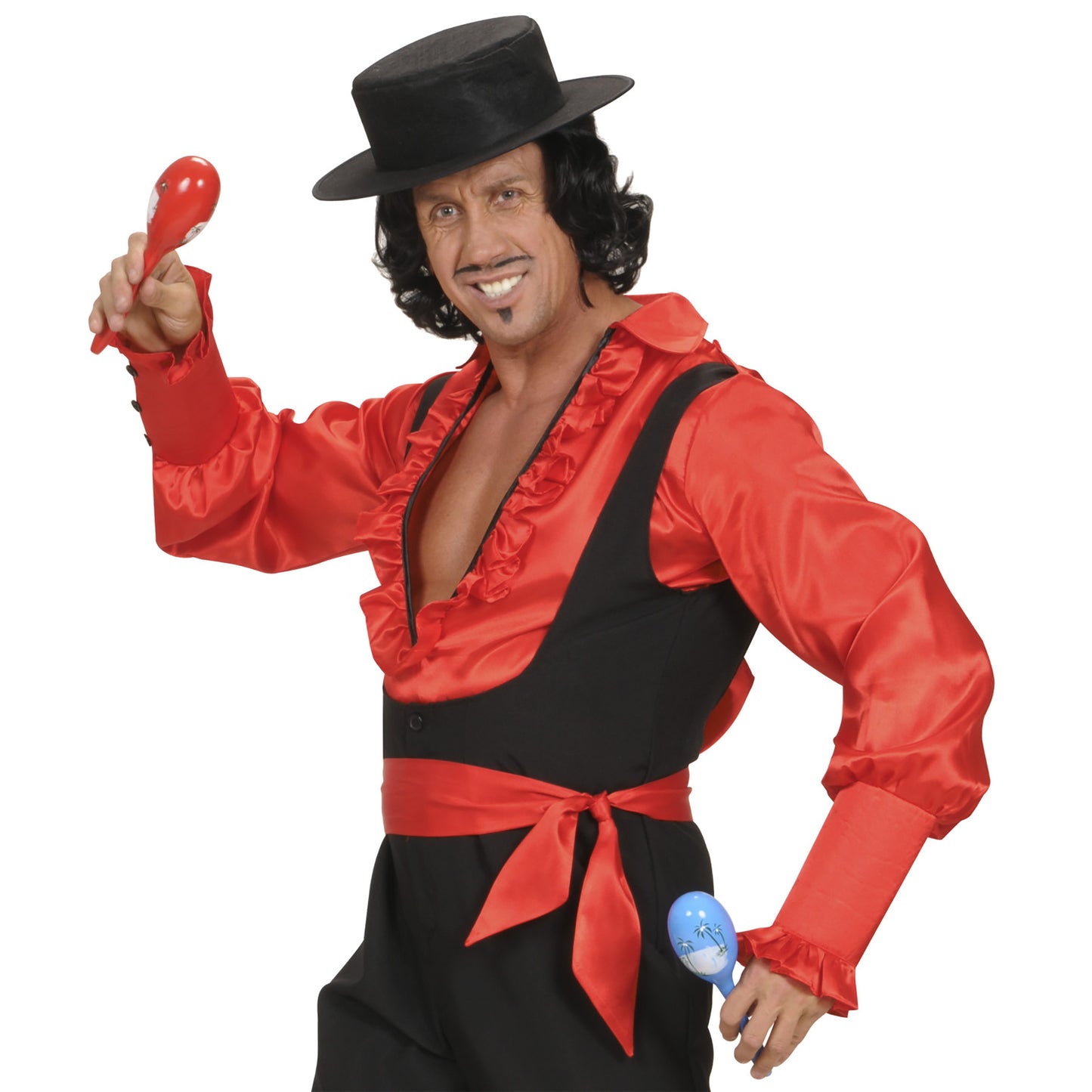 "ROTER GÜRTEL/HAARBAND" aus Satin – Ansicht 4