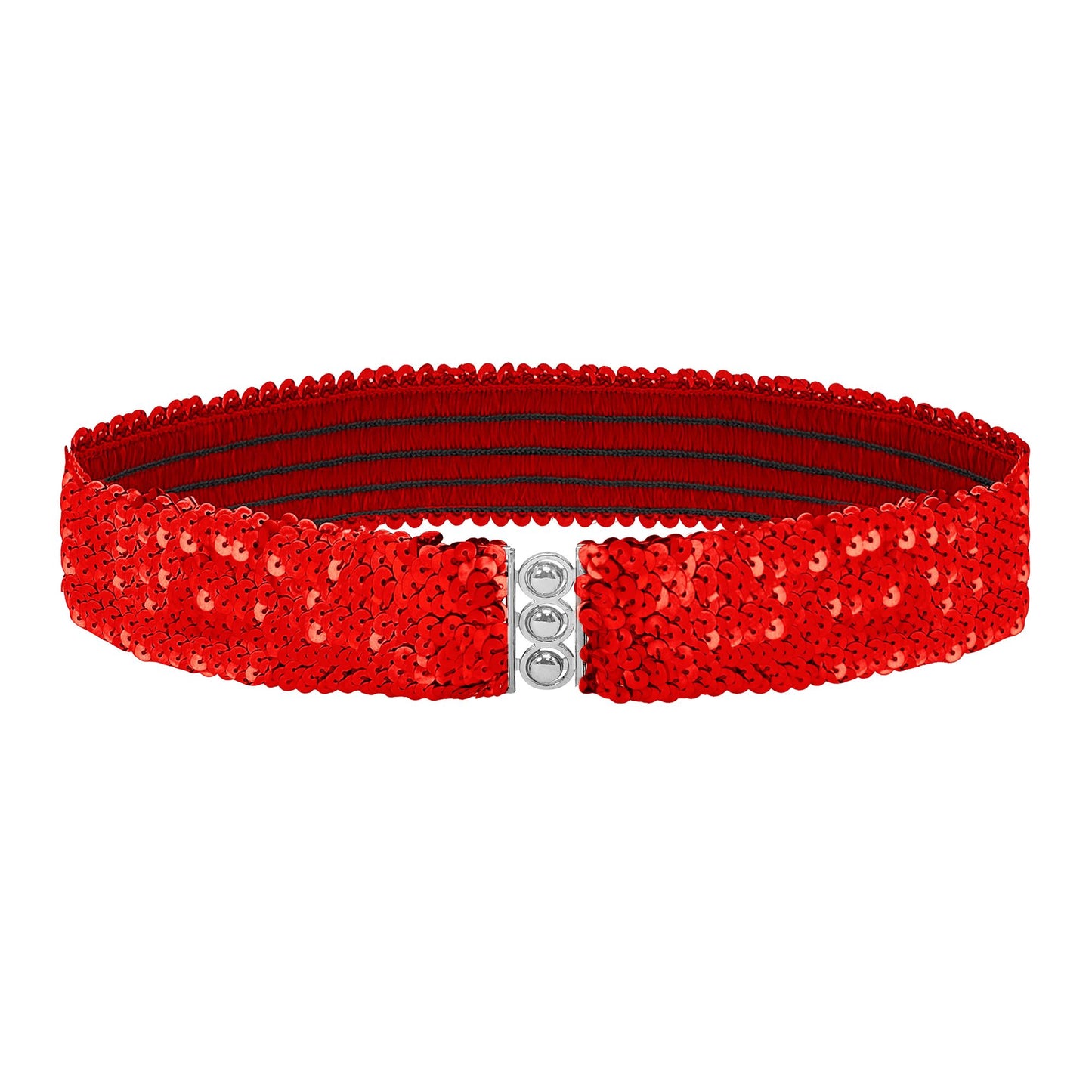 "ROTER PAILLETTENGÜRTEL" – Vorderansicht