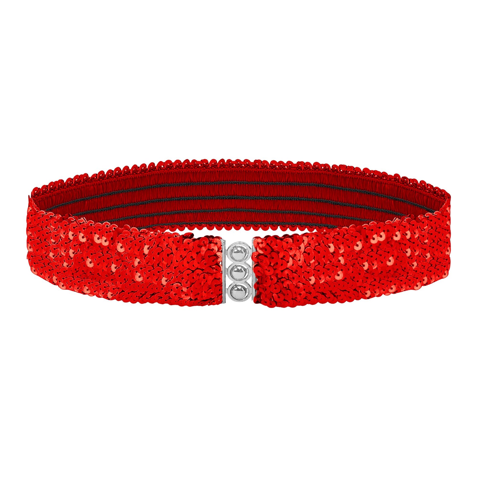 "ROTER PAILLETTENGÜRTEL" – Vorderansicht
