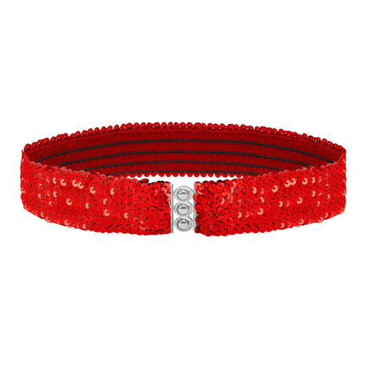 "ROTER PAILLETTENGÜRTEL" – Vorderansicht