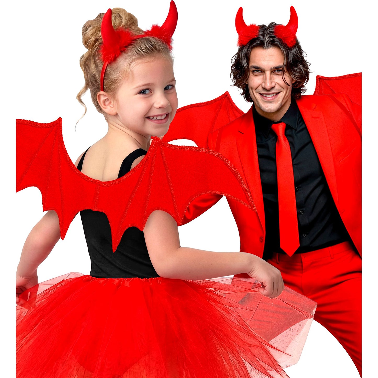 "ROTER TEUFEL" Dress-up Set (Flügel, Hörner) – Ansicht 3