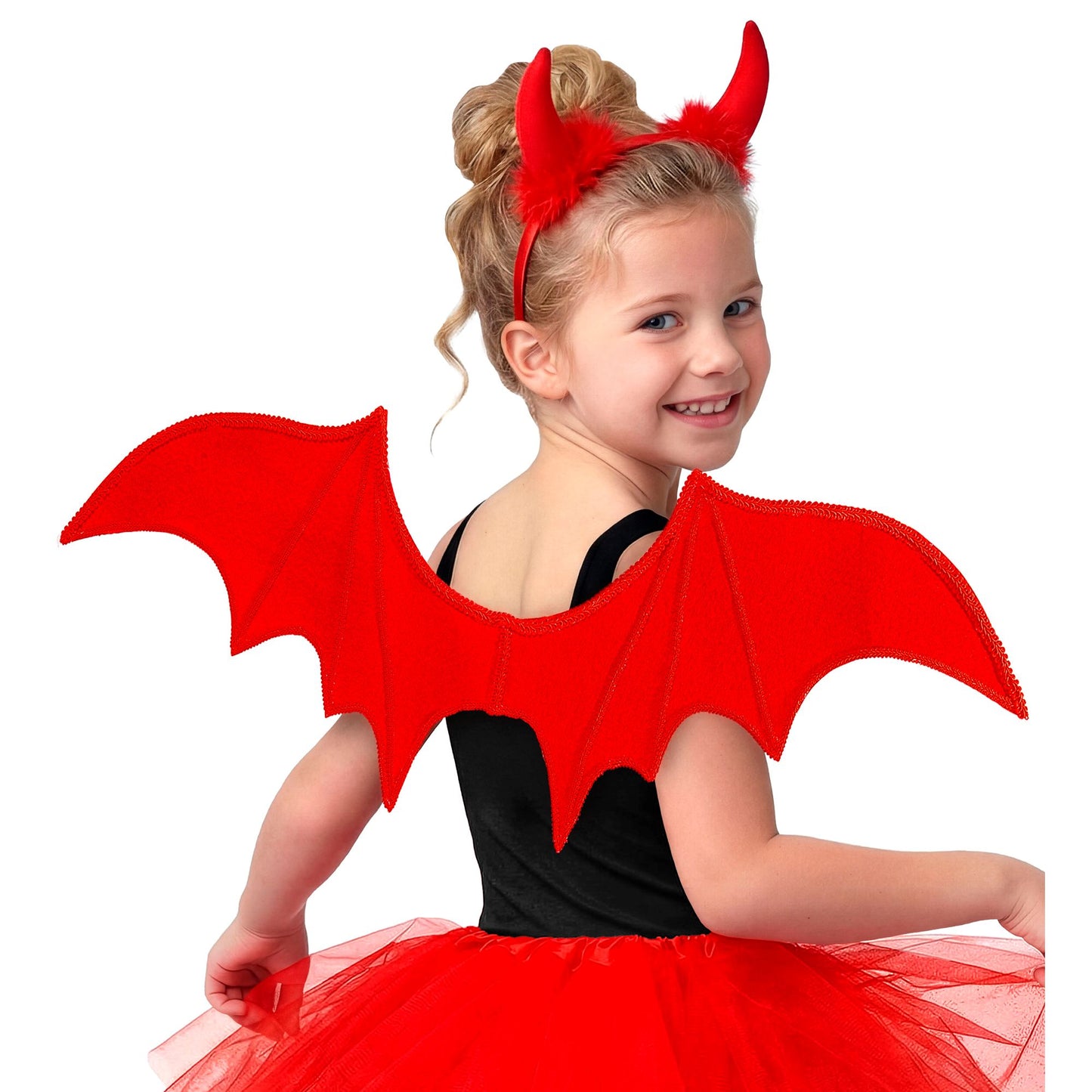 "ROTER TEUFEL" Dress-up Set (Flügel, Hörner) – Ansicht 4