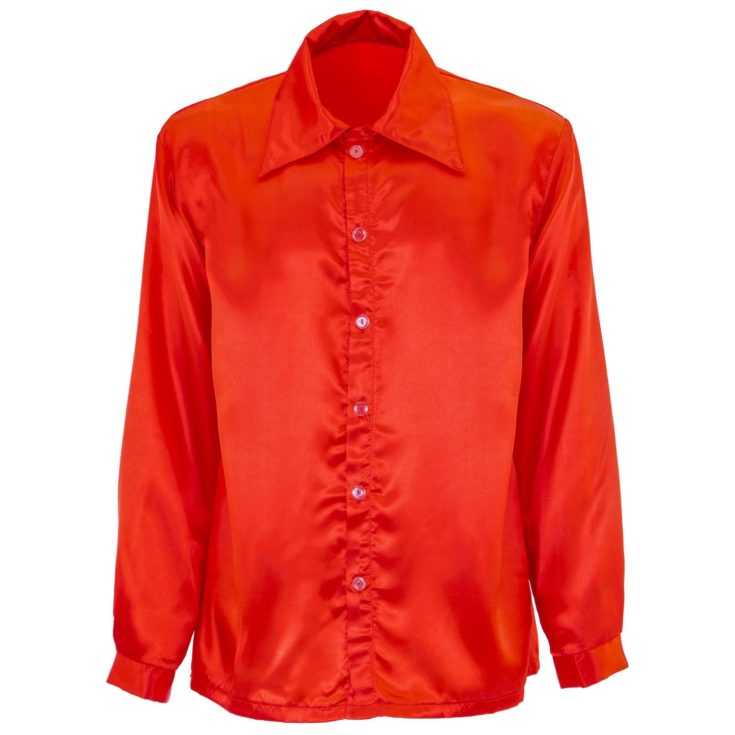 "ROTES DISCOHEMD 70er JAHRE" aus Satin – Detailansicht