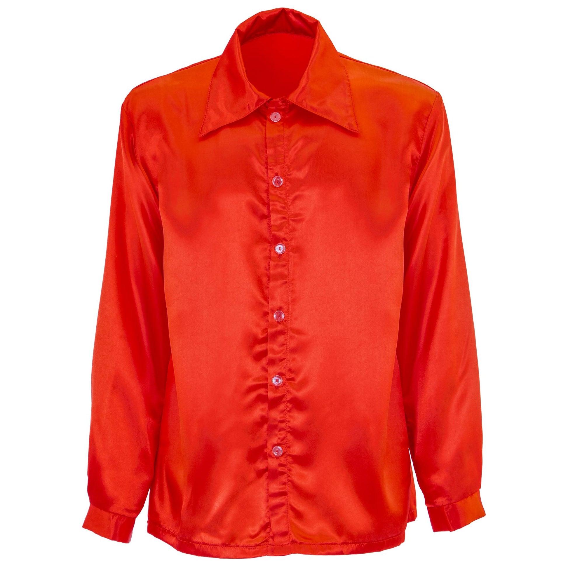 "ROTES DISCOHEMD 70er JAHRE" aus Satin – Detailansicht