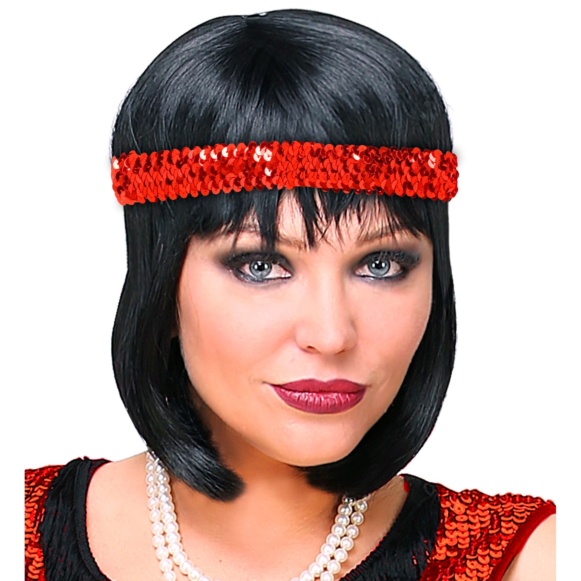 "ROTES PAILLETTEN STIRNBAND" – Ansicht 3