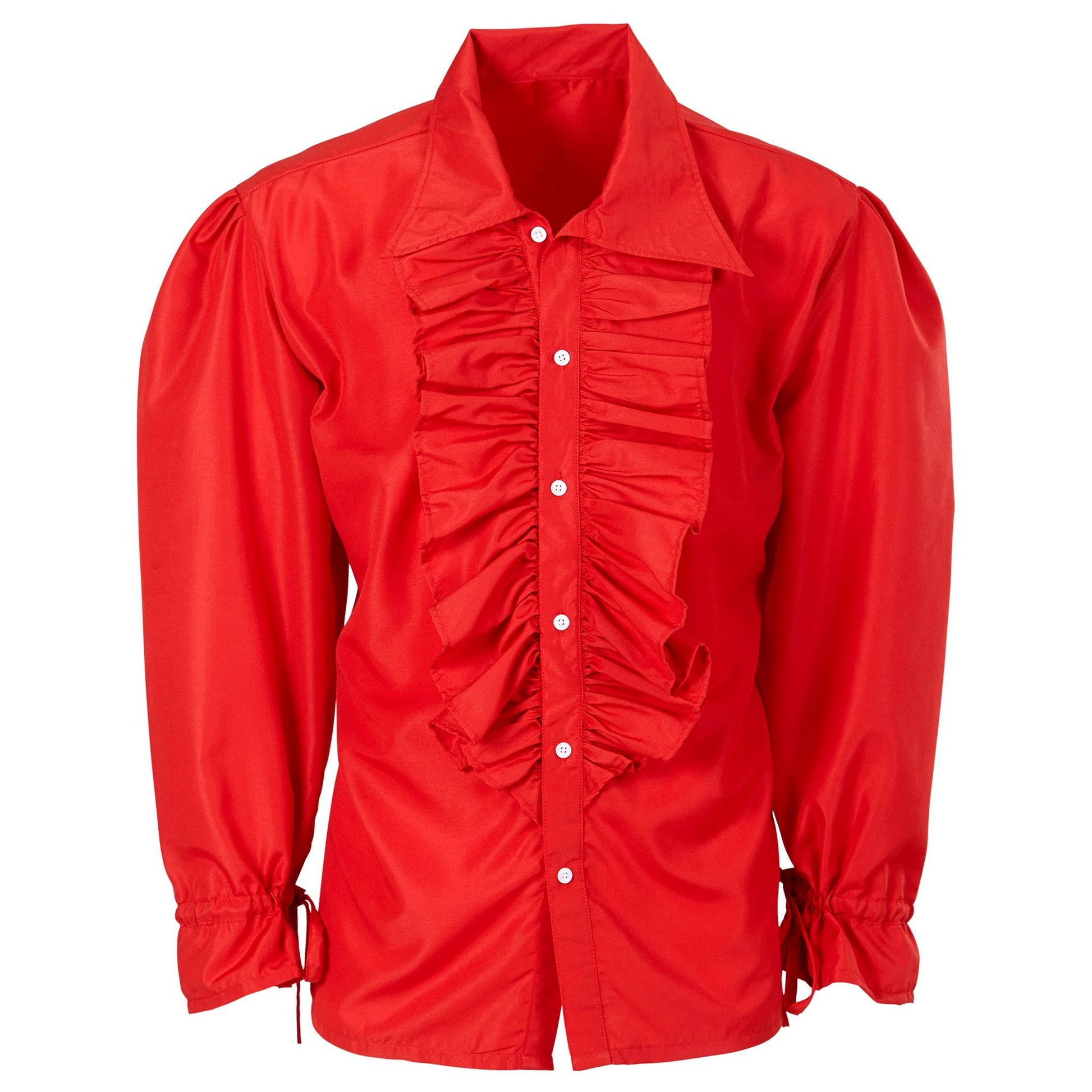 "ROTES RÜSCHENSHIRT" für Mittelalter, Renaissance, Kolonialzeit, Gothic, Flamenco, Piraten, Vampire, Disco – Ansicht 4