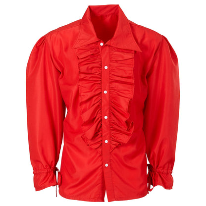 "ROTES RÜSCHENSHIRT" für Mittelalter, Renaissance, Kolonialzeit, Gothic, Flamenco, Piraten, Vampire, Disco – Ansicht 4