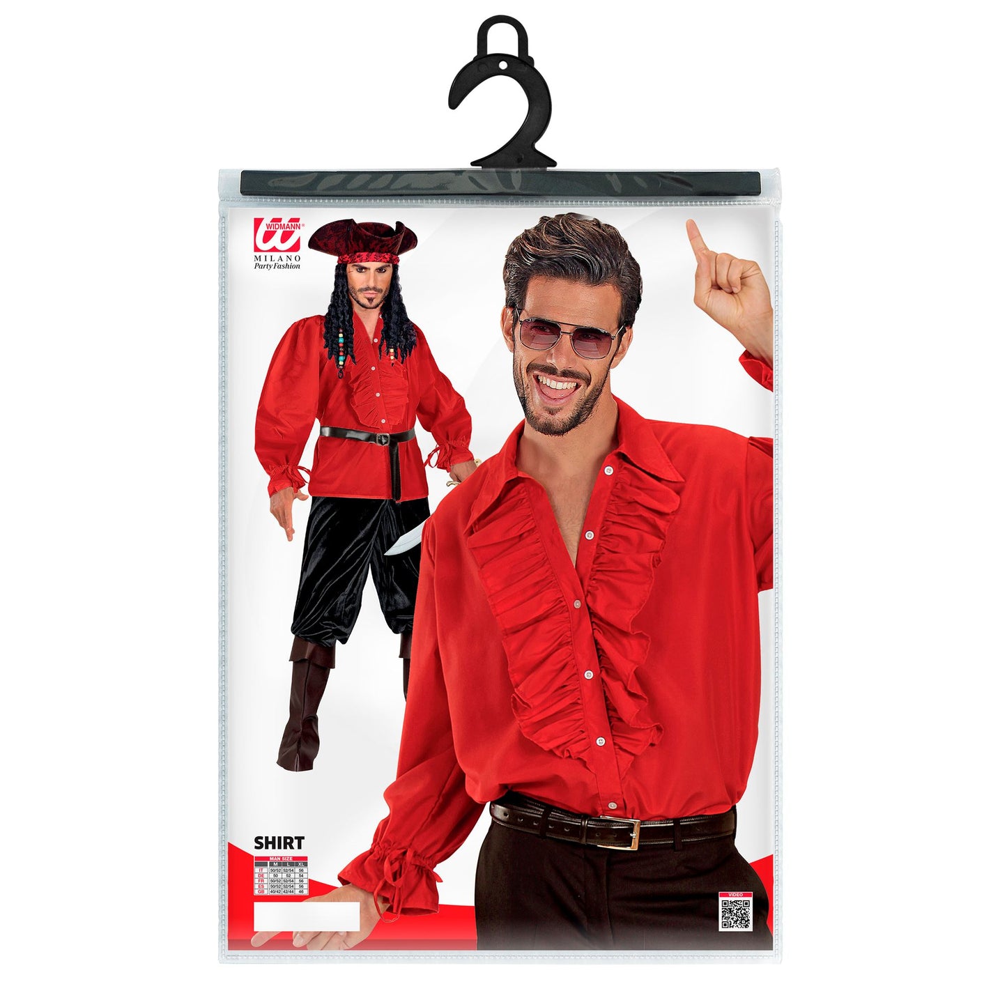 "ROTES RÜSCHENSHIRT" für Mittelalter, Renaissance, Kolonialzeit, Gothic, Flamenco, Piraten, Vampire, Disco – Ansicht 5