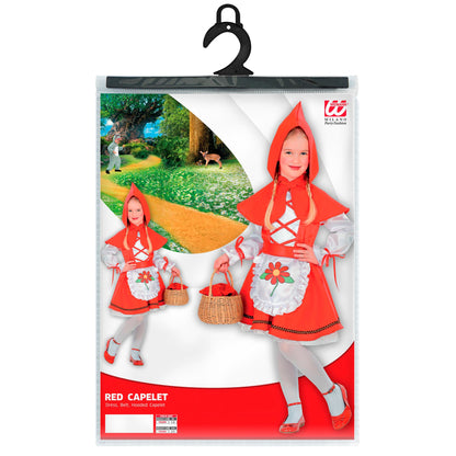 "ROTKÄPPCHEN" (Kleid, Gürtel, Mäntelchen mit Kapuze) – Detailansicht