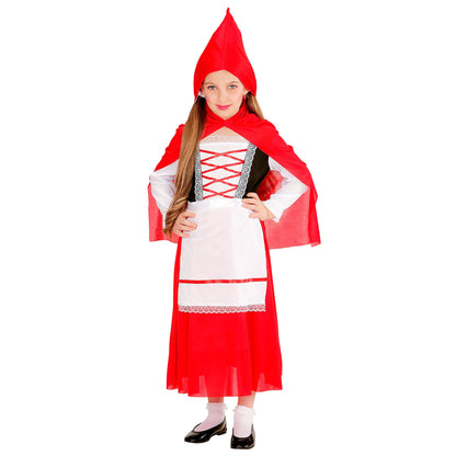 "ROTKÄPPCHEN" (Kleid mit Unterrock, Schürze, Umhang mit Kapuze) – Detailansicht