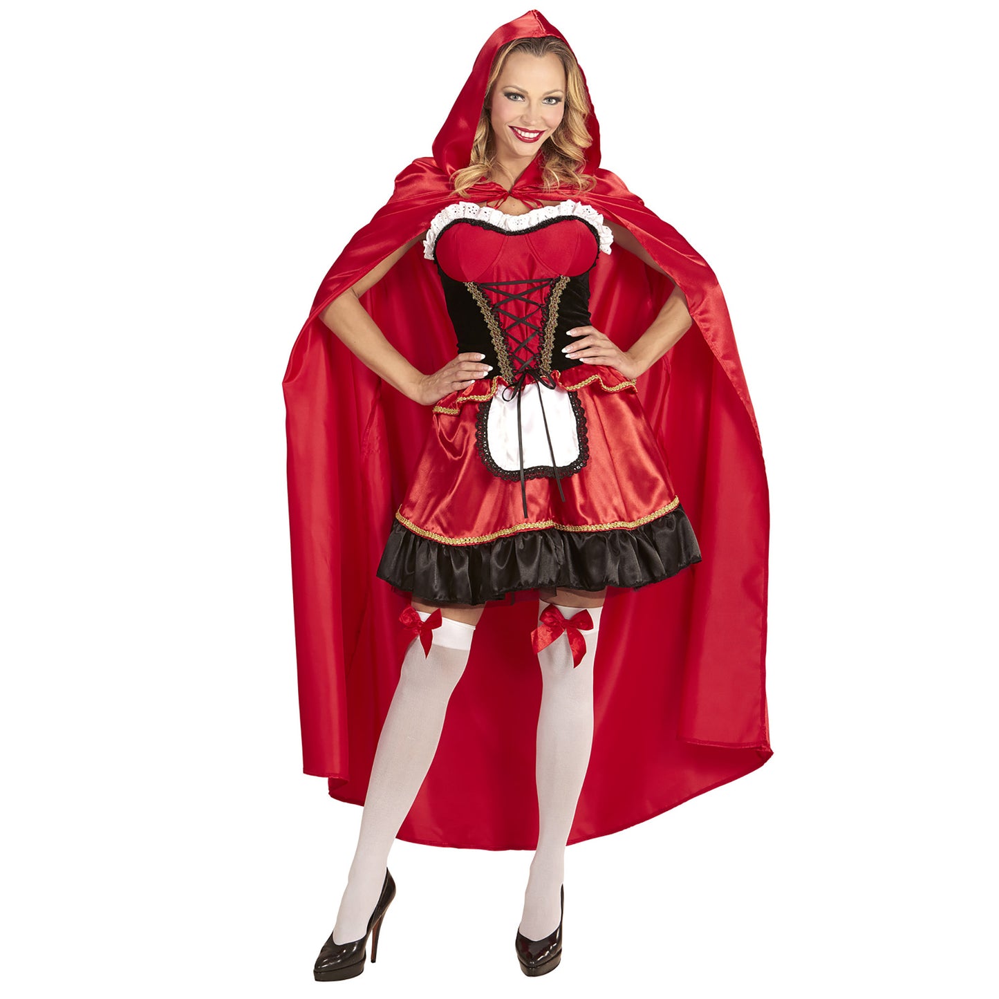 "ROTKÄPPCHEN" (Kleid, Umhang mit Kapuze) – Detailansicht