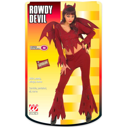 "ROWDY TEUFEL" (Bluse, Hose, Flügel, Hörner) – Detailansicht