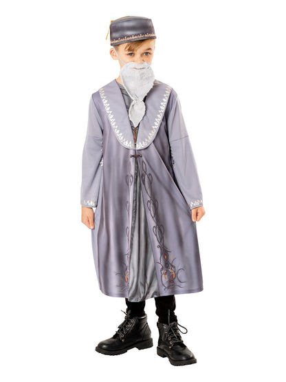 Dumbledore Kinderkostüm Grau Robe & Bart – Rubies Deluxe Harry Potter - Fasnacht24.ch – Seitenansicht