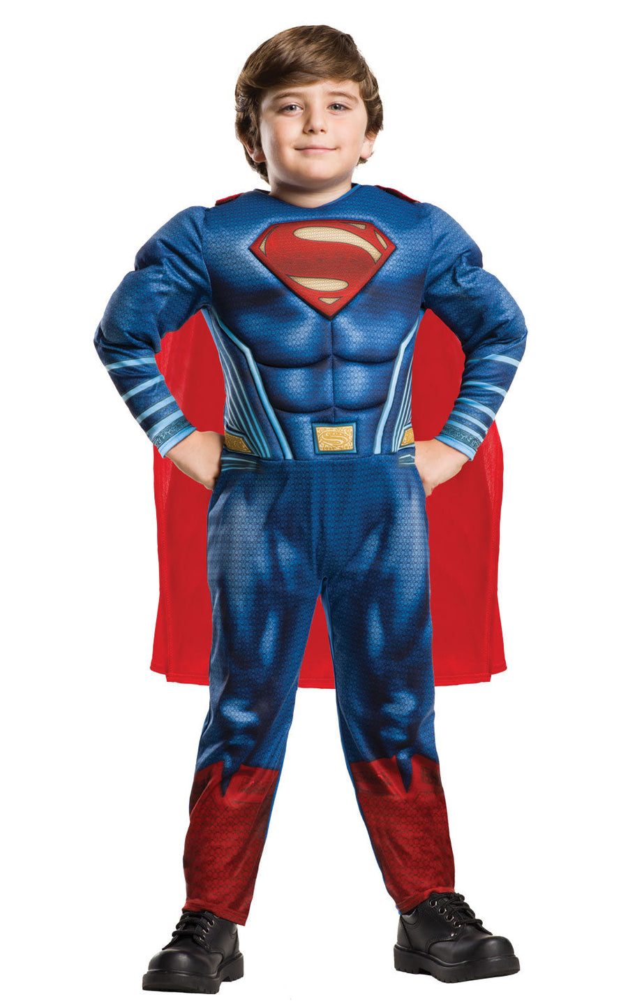 Superman Deluxe Kinderkostüm mit Muskeln – Rubies Justice League Blau-Rot