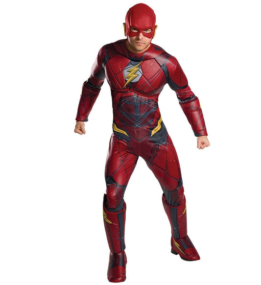 Rubies Justice League The Flash Deluxe Kostüm – 6-Teiliges Polyester-Set - Fasnacht24.ch