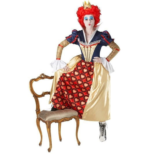 Rubies Queen of Hearts Kostüm – Rotes Brokat Kleid Alice in Wonderland - Fasnacht24.ch