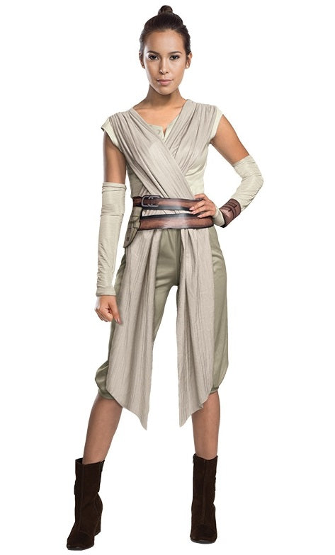 Rubies Star Wars Rey Deluxe Damenkostüm – Beige Polyester Outfit - Fasnacht24.ch