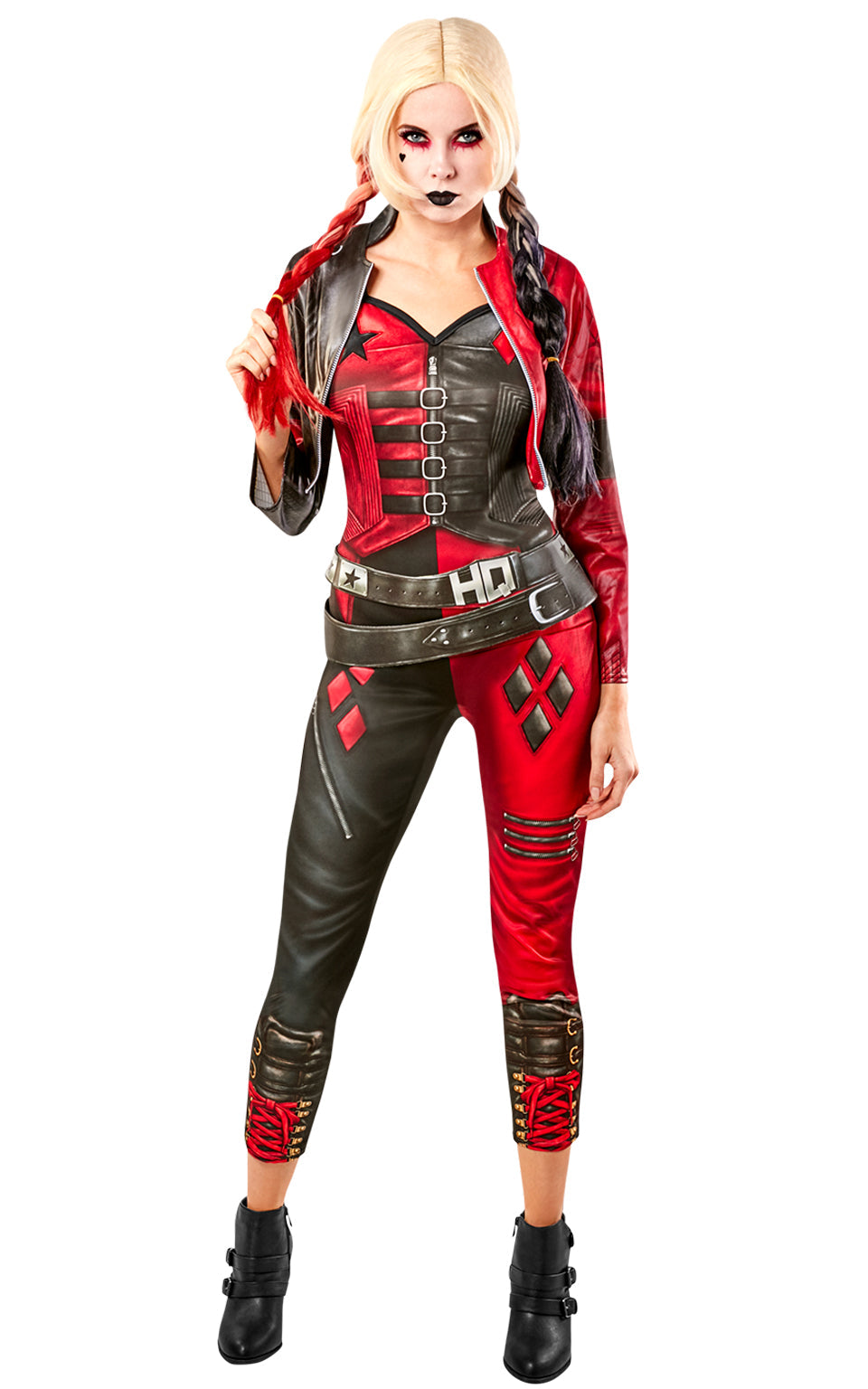 Rubies Harley Quinn Overall mit Jacke – Schwarz-Rot Suicide Squad 2 - Fasnacht24.ch