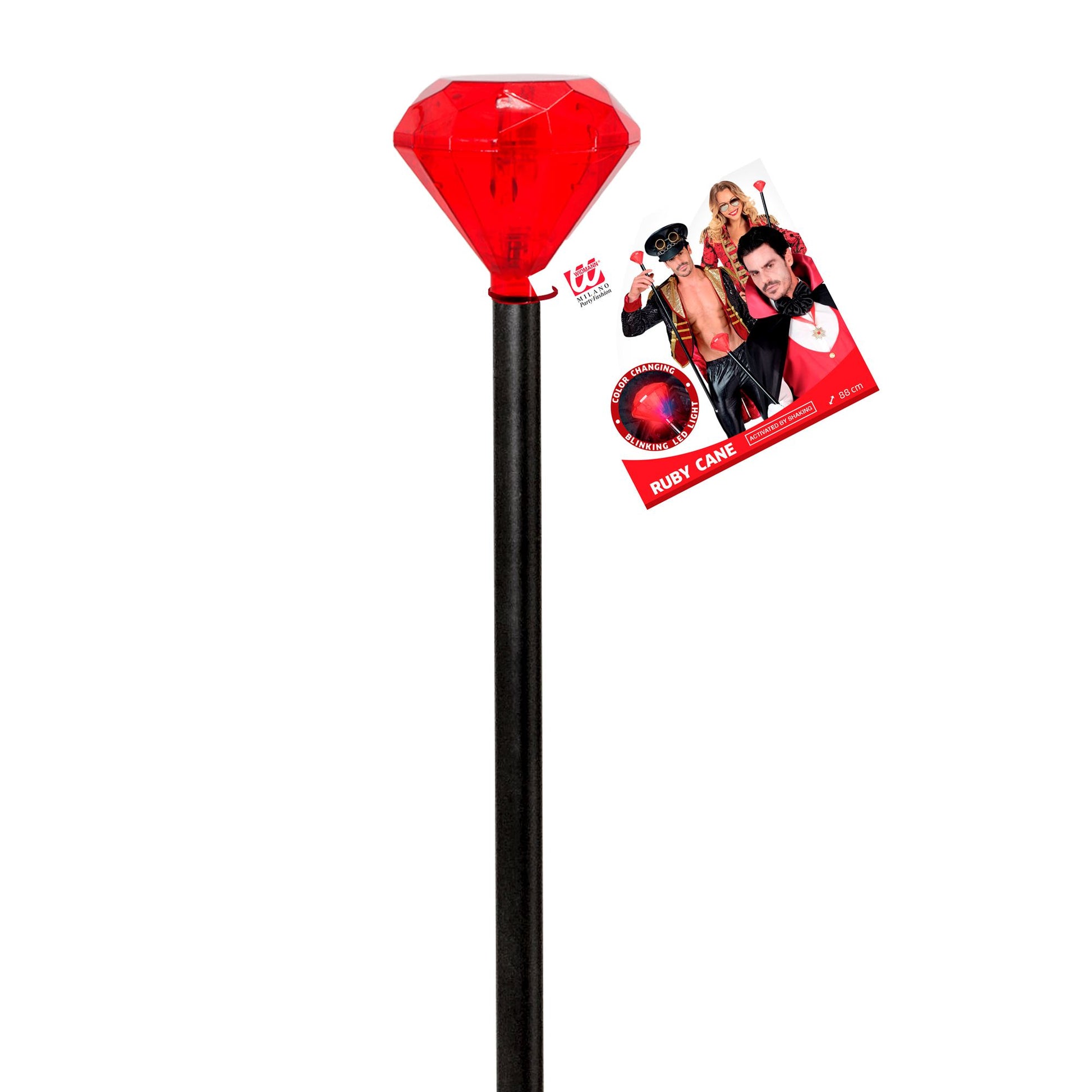 "RUBINSTOCK MIT BLINKLICHT" 88 cm - aktiviert durch Schütteln – Detailansicht