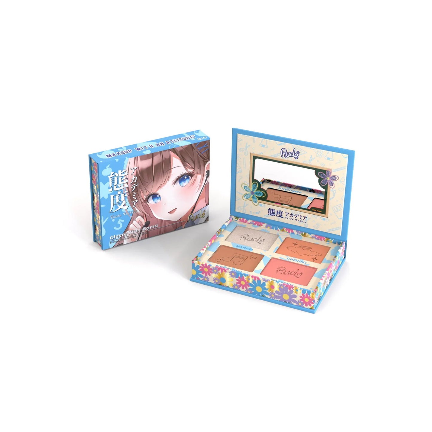 Rude Cosmetics, Clever Kirei-Sama, Mehrzweck, Gesichtspalette, 4 Schattierungen