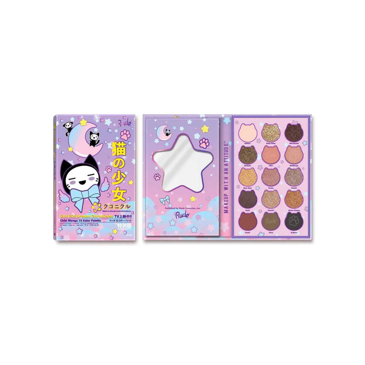 Rude Cosmetics, Dream Chronicles, Lidschattenpalette, 15 Schattierungen