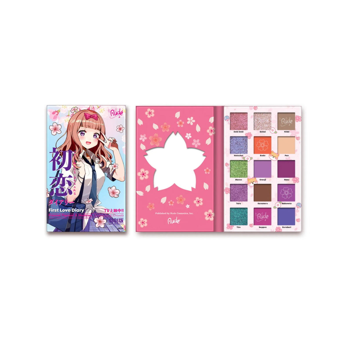 Rude Cosmetics First Love Diary Lidschattenpalette mit 15 Farben