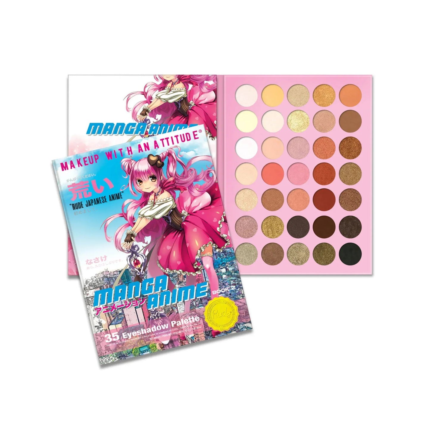 Rude Cosmetics, Manga Anime Book 2, Lidschattenpalette, 35 Schattierungen