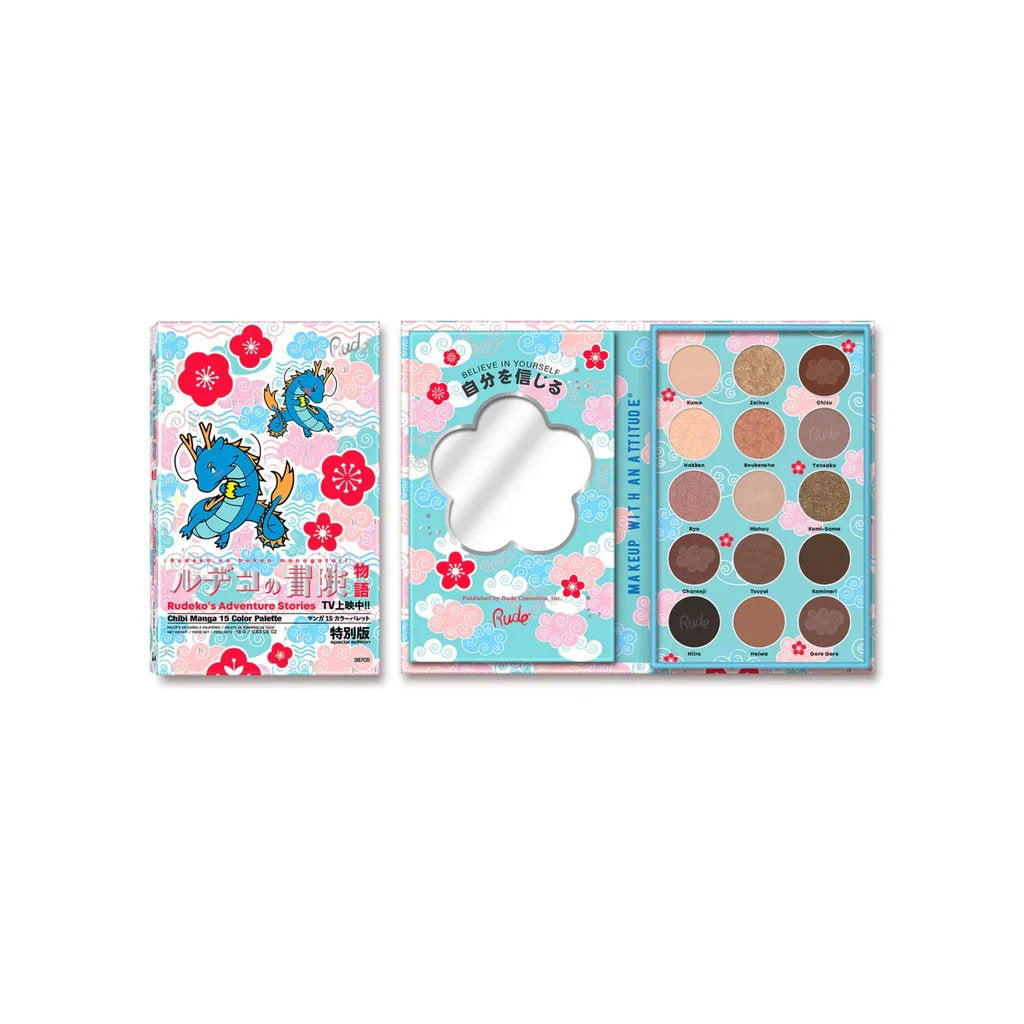 Rude Cosmetics, Rudeko's Adventure Stories, Lidschattenpalette, 15 Schattierungen