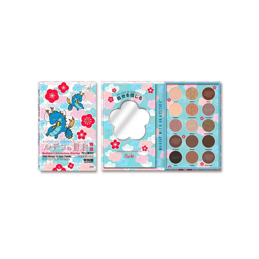 Rude Cosmetics Rudeko's Adventure Stories Lidschattenpalette mit 15 Farbtönen