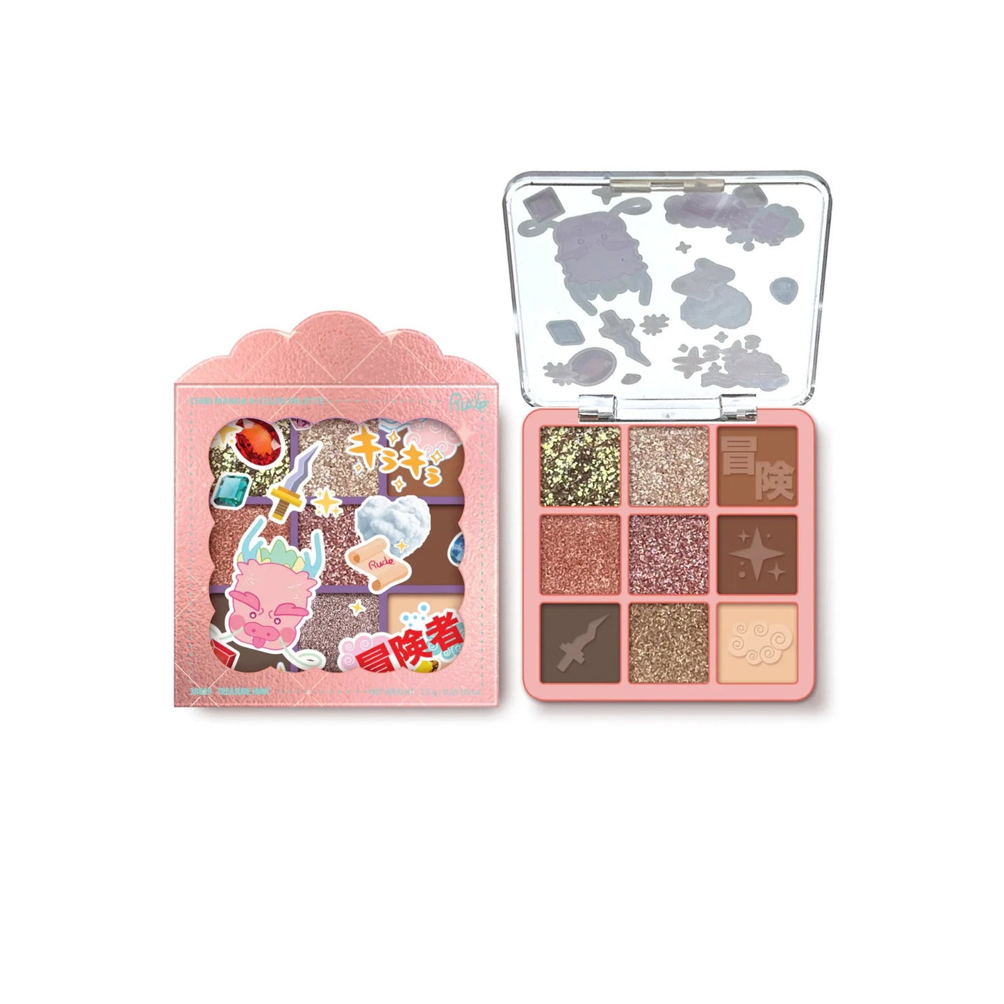 Rude Cosmetics, Treasure Hunt, Lidschattenpalette, 9 Schattierungen