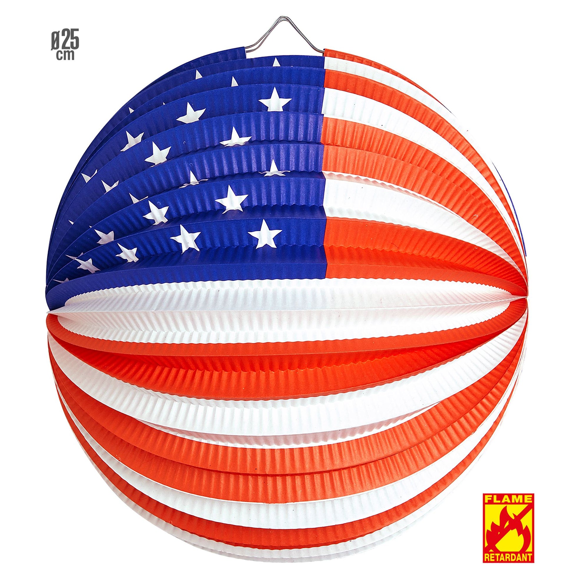 "RUNDER USA LAMPINION" Ø 25 cm - schwer entflammbar – Vorderansicht