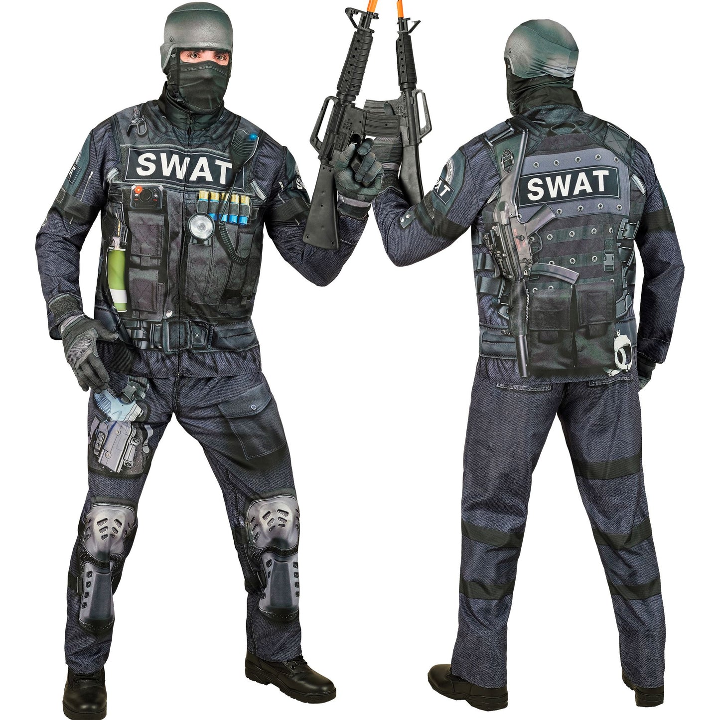 "S.W.A.T. FAST COSTUME" (Oberteil, Hose, Handschuhe, Maske) – Detailansicht
