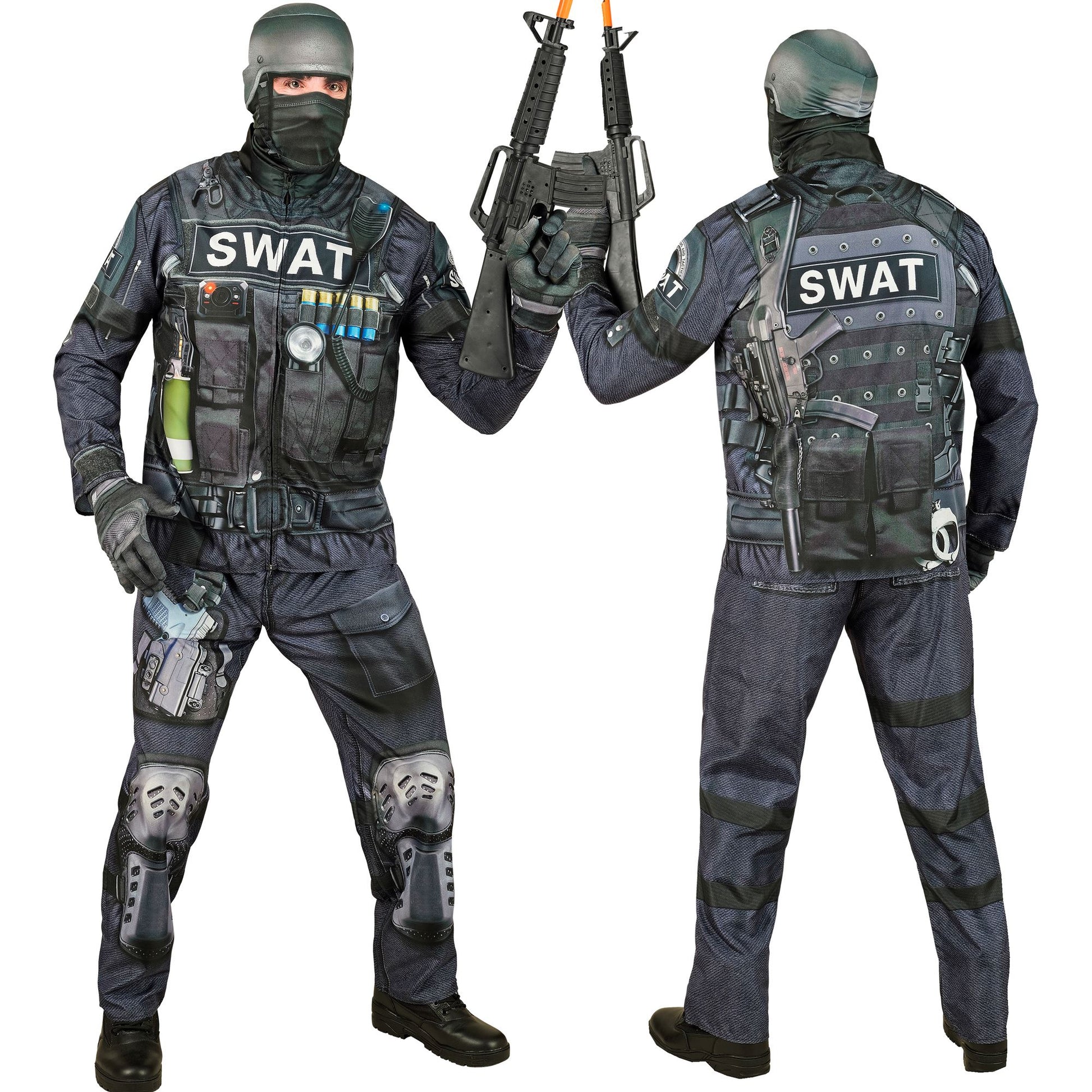 "S.W.A.T. FAST COSTUME" (Oberteil, Hose, Handschuhe, Maske) – Detailansicht