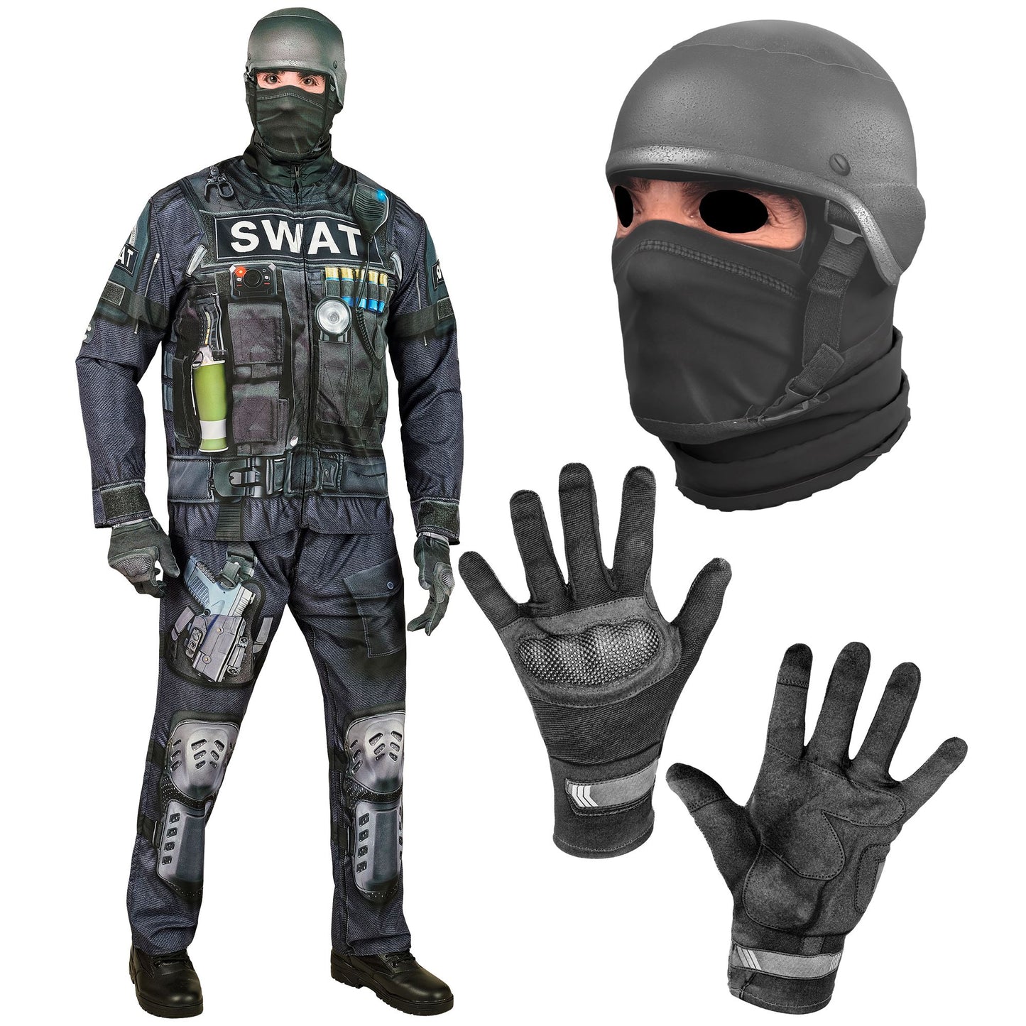 "S.W.A.T. FAST COSTUME" (Oberteil, Hose, Handschuhe, Maske) – Ansicht 4