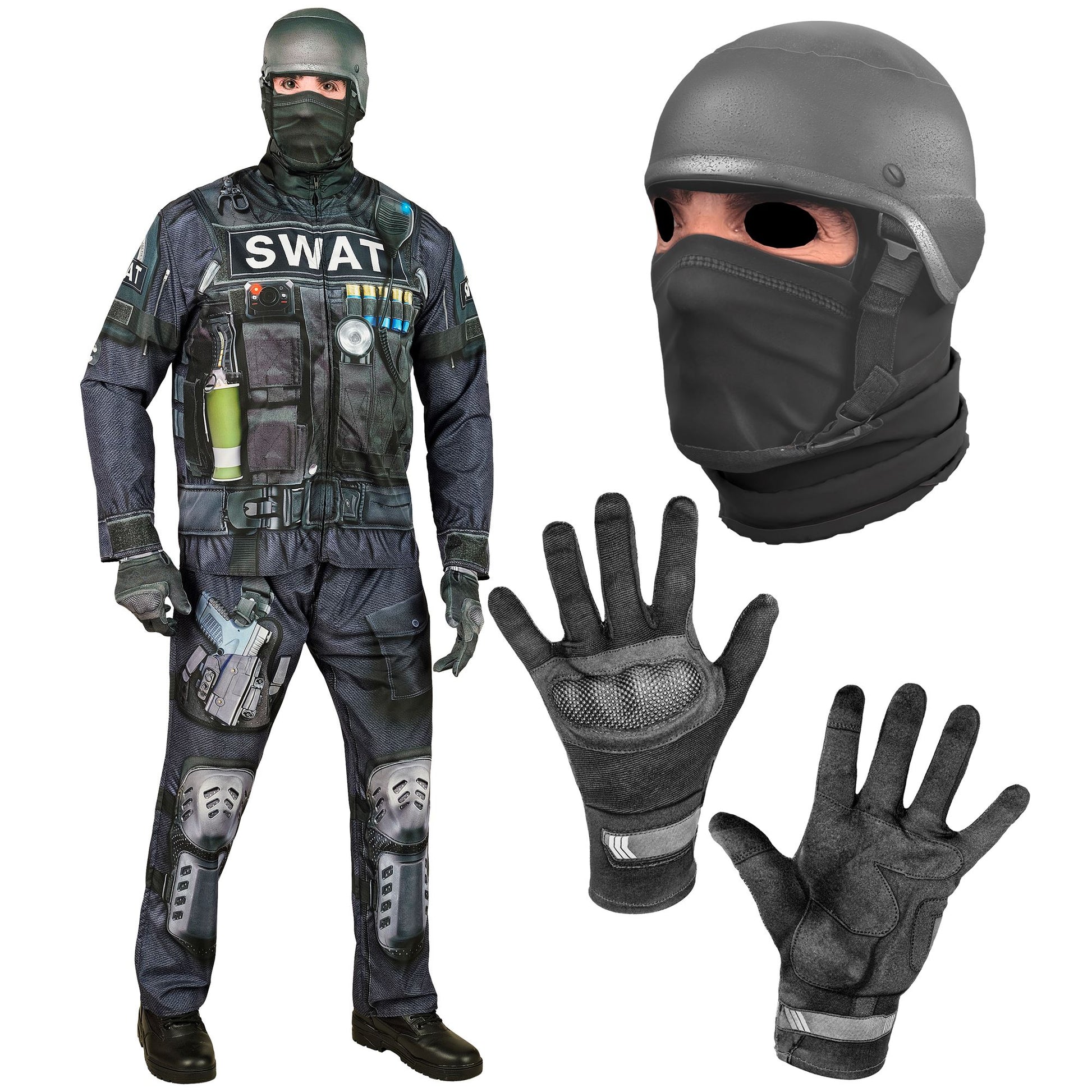 "S.W.A.T. FAST COSTUME" (Oberteil, Hose, Handschuhe, Maske) – Ansicht 4
