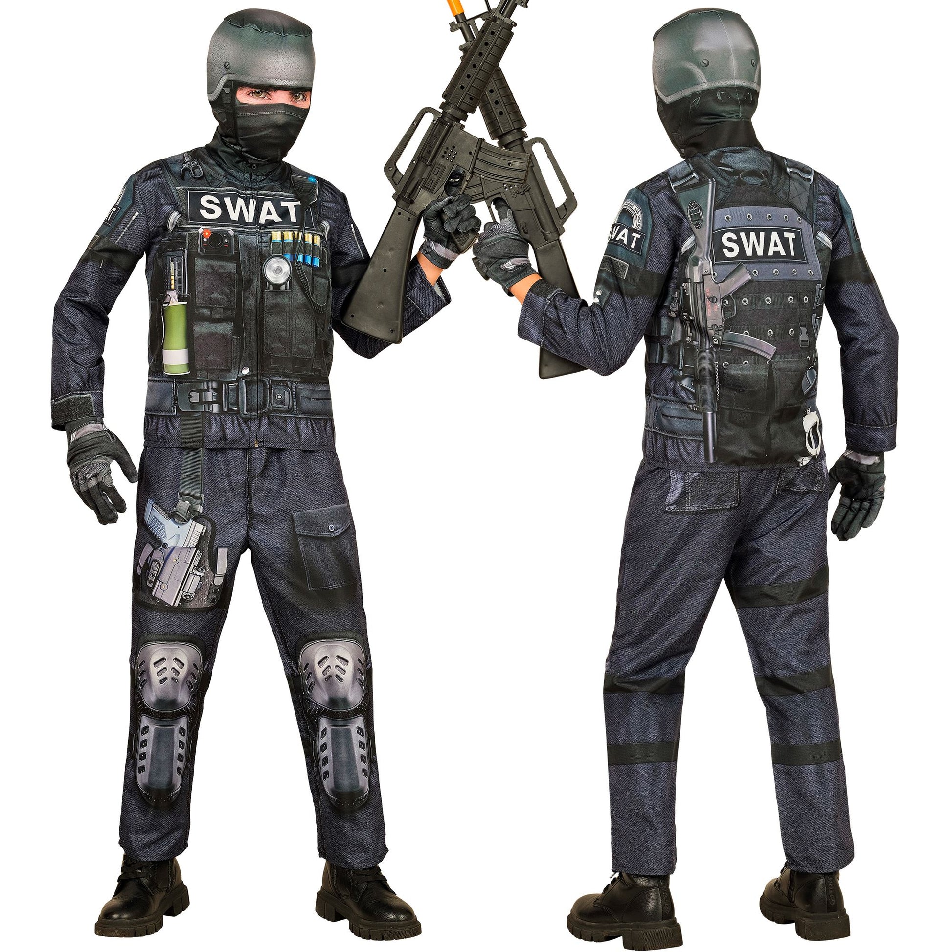 "S.W.A.T. FAST COSTUME" (Oberteil, Hose, Handschuhe, Maske) – Detailansicht