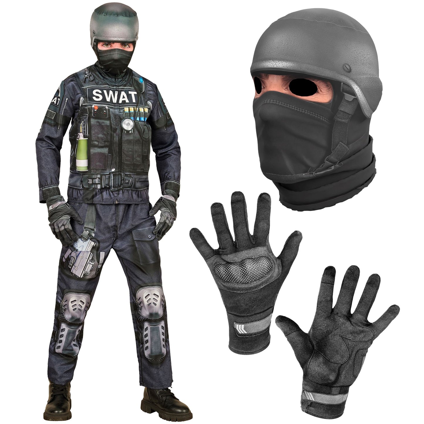 "S.W.A.T. FAST COSTUME" (Oberteil, Hose, Handschuhe, Maske) – Ansicht 4