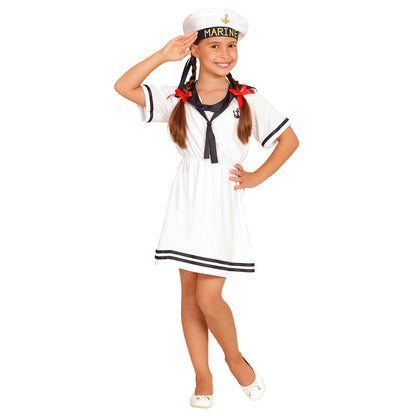 "SAILOR GIRL" (Kleid, Mütze) – Vorderansicht