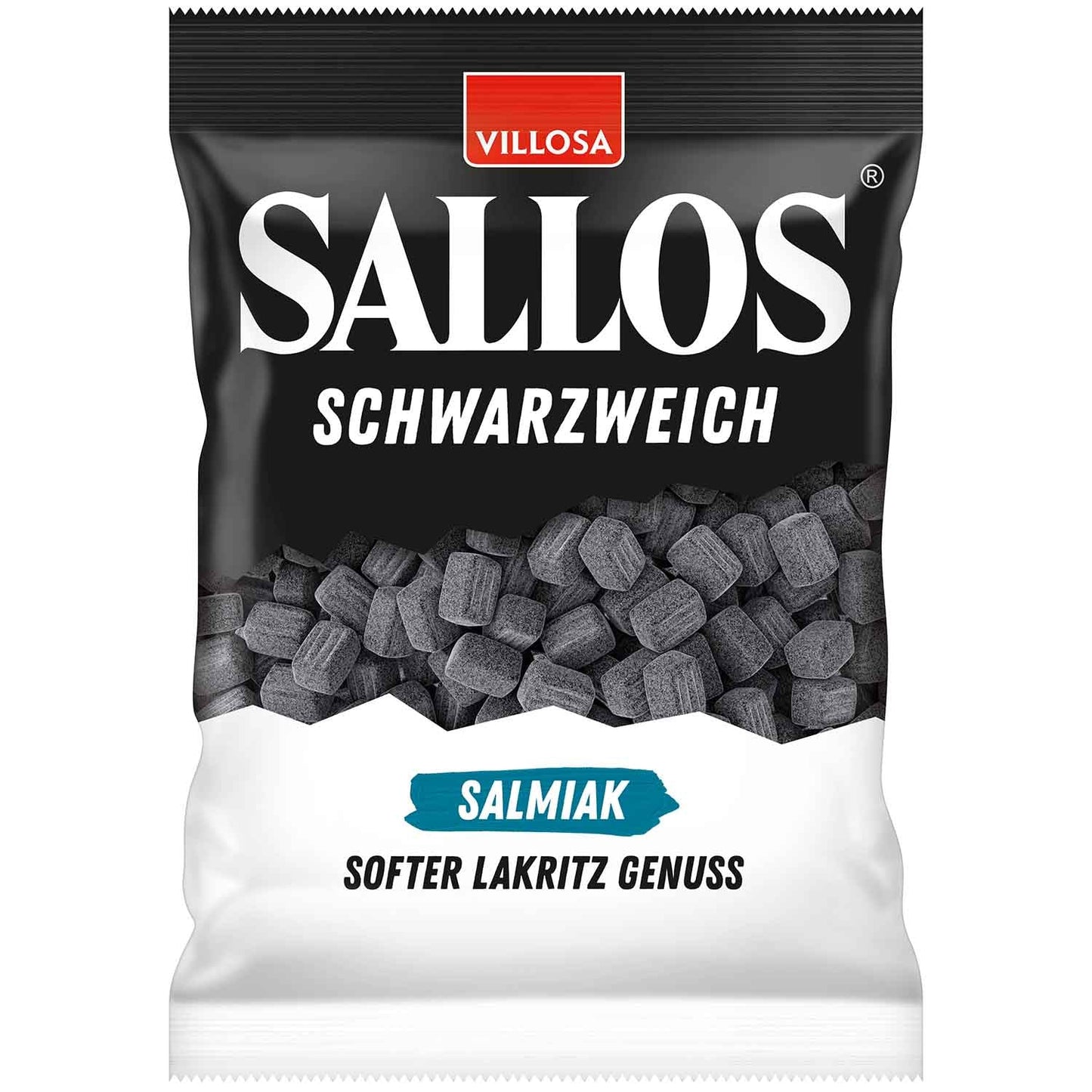 Sallos Schwarzweich Salmiak Weichlakritz 200g mit krosser Zuckerschicht