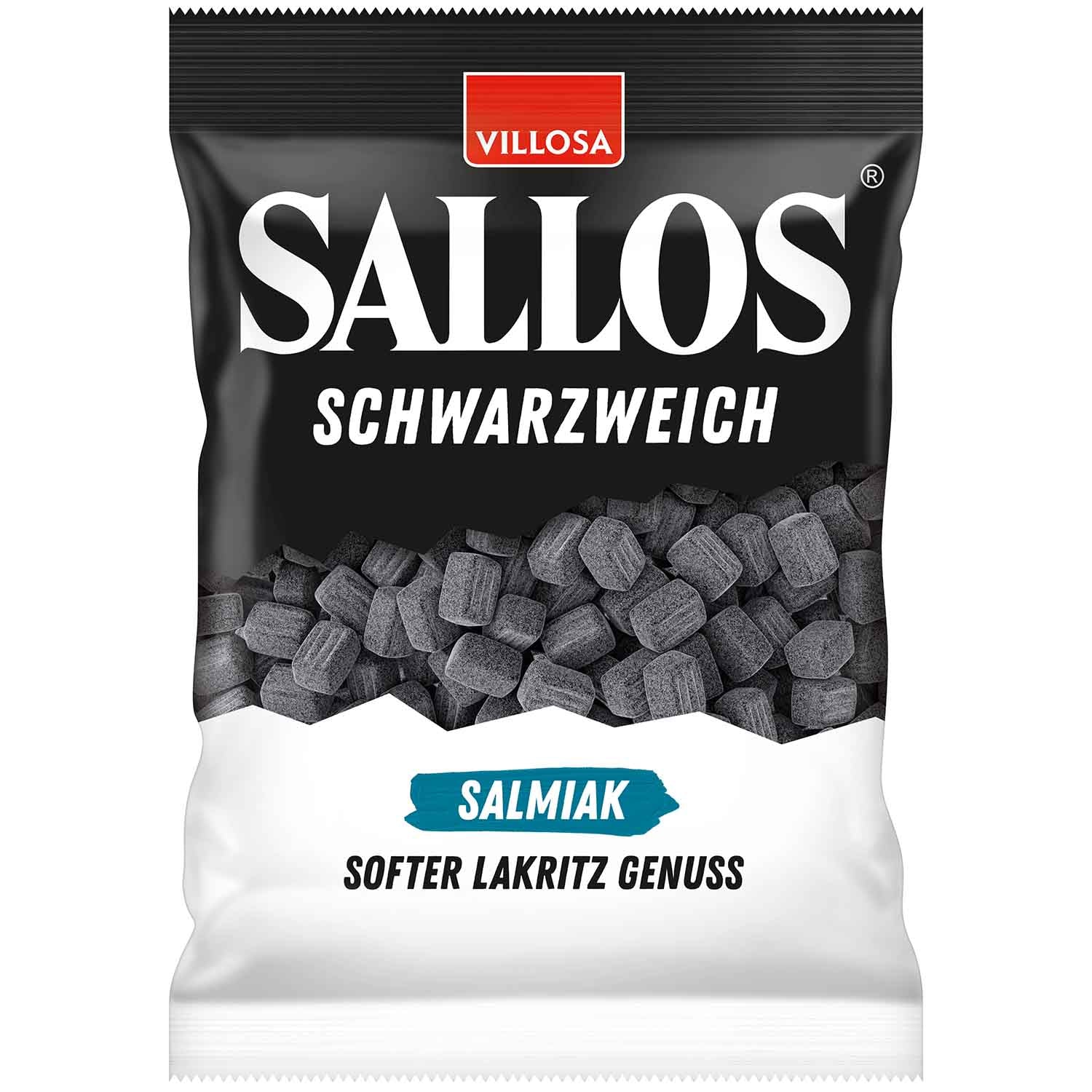 Sallos Schwarzweich Salmiak Weichlakritz 200g mit krosser Zuckerschicht