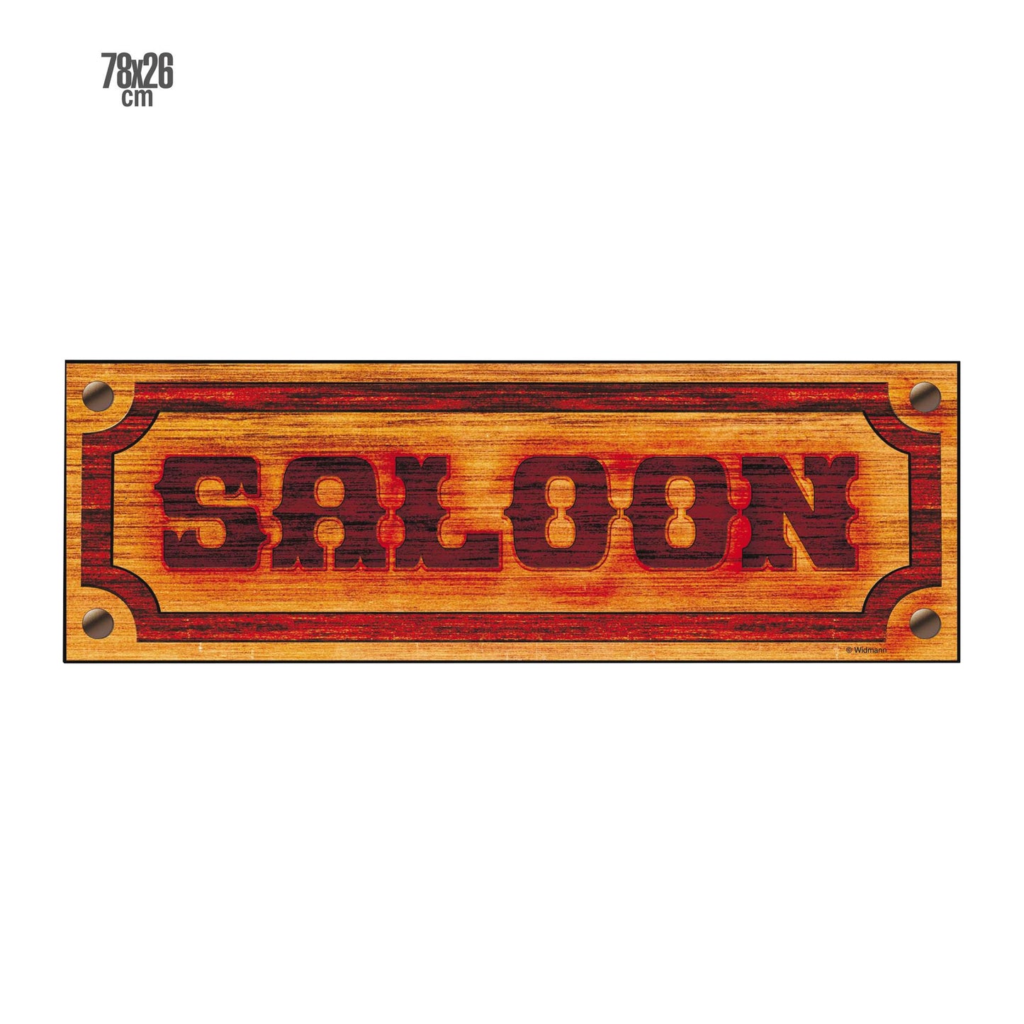 "SALOON SCHILD" 78X26 cm – Vorderansicht