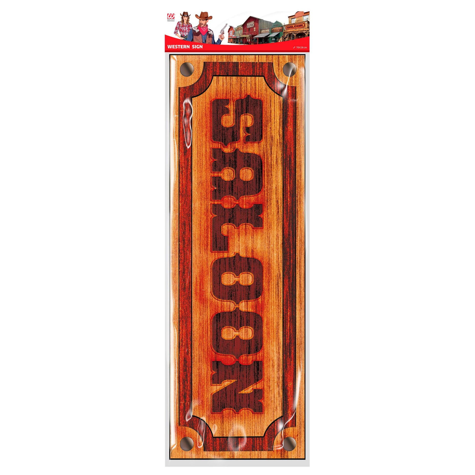 "SALOON SCHILD" 78X26 cm – Detailansicht