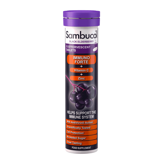 Sambucol Sambucol, Immuno Forte+, Schwarze Holunderbeere, Vitamin C und Zink, Unterstützen Sie das Immunsystem, Effervesziere