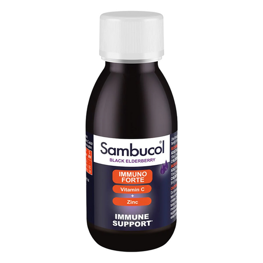 Sambucol Sambucol, Immuno Forte, Schwarze Holunderbeere, Vitamin C und Zink, Unterstützen Sie das Immunsystem, Sirup, 120 ml 