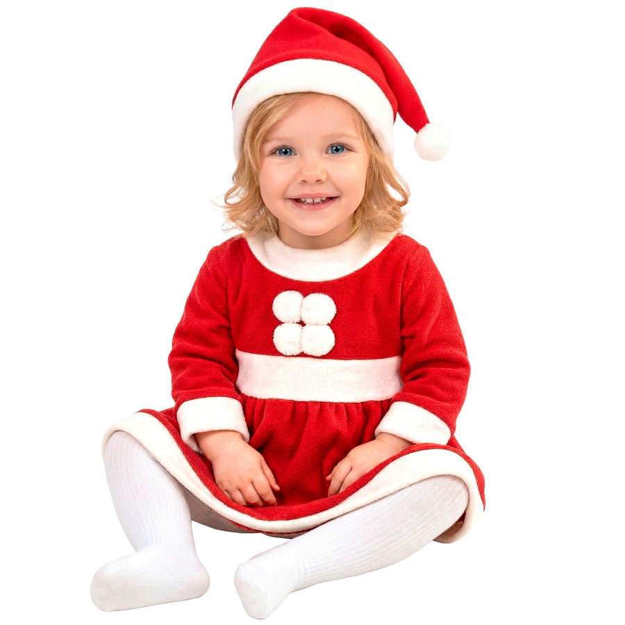 "SANTA GIRL" (Kleid, Mütze) – Detailansicht